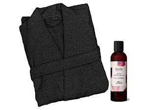 Kylpytakki ja suihkugeeli lahjasetti Kylpytakki ja suihkugeeli lahjasetti